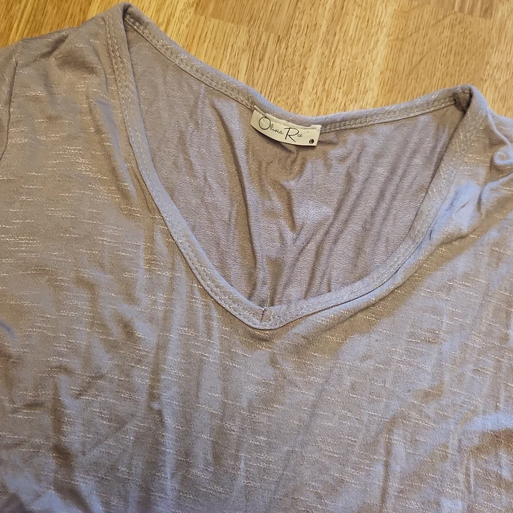 Olivia Rae tan peplum top sz large